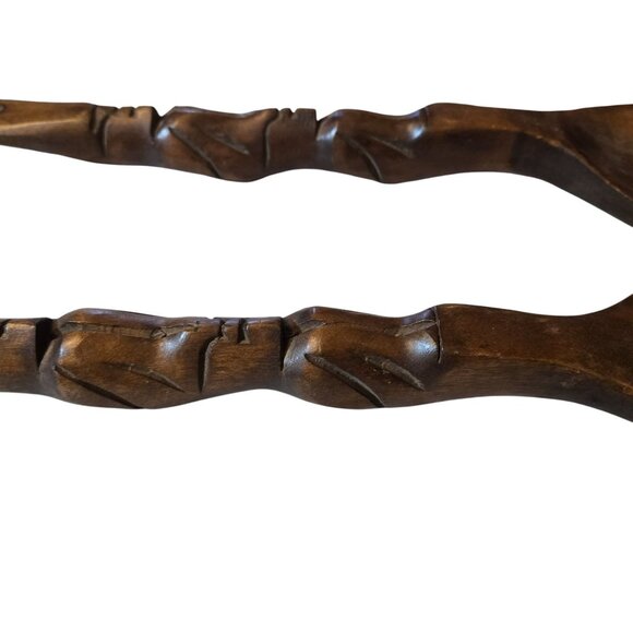 Large Wooden Fork And Spoon Tiki Wall Decor Handcarved Decorative Kitchen Art - Picture 13 of 16
